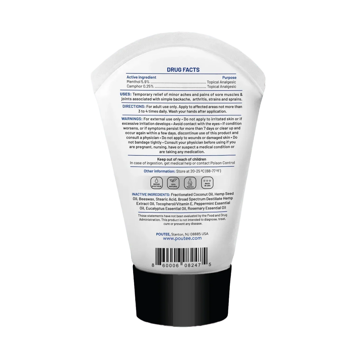 Hot + Cold Pain Relief Oil – 2400mg CBD | Refill | Intense Relief - Ingredients list