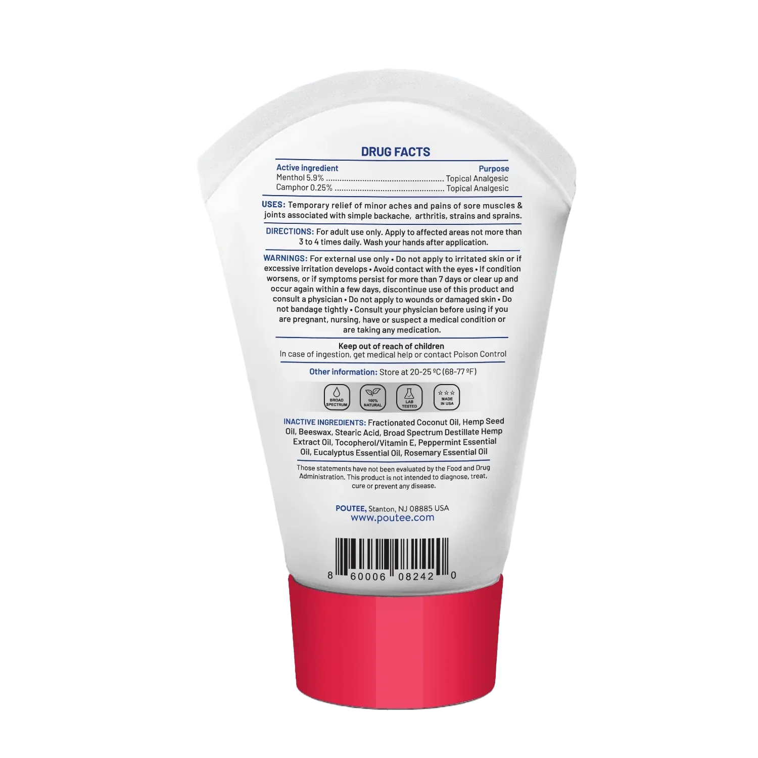Hot + Cold Pain Relief Oil – 1200mg CBD | Refill | Deep Comfort - Ingredients list
