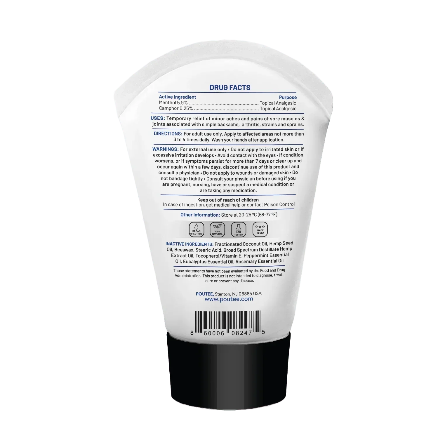 Hot + Cold Pain Relief Oil – 2400mg CBD | Refill | Intense Relief - Ingredients list