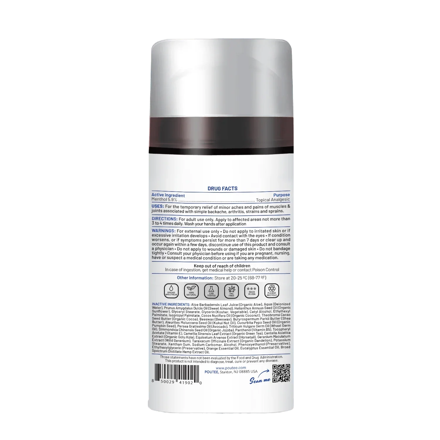 POUTEE_Citrus_Pain_Relief_Cream_2400mg_CBD_-_ingredients_list