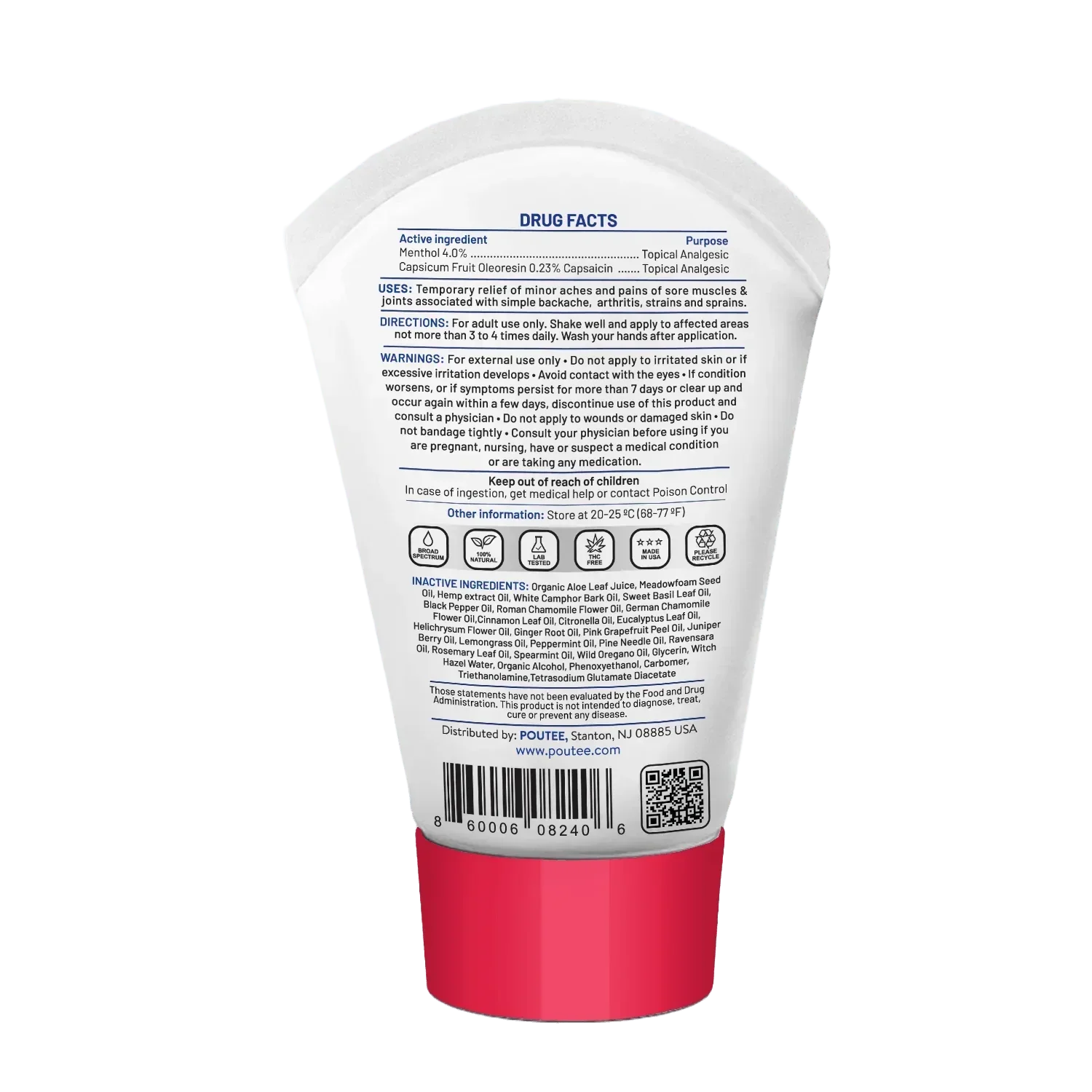 Pain_Relief_Gel_1200mg_CBD_Intense_Recovery - ingredients list